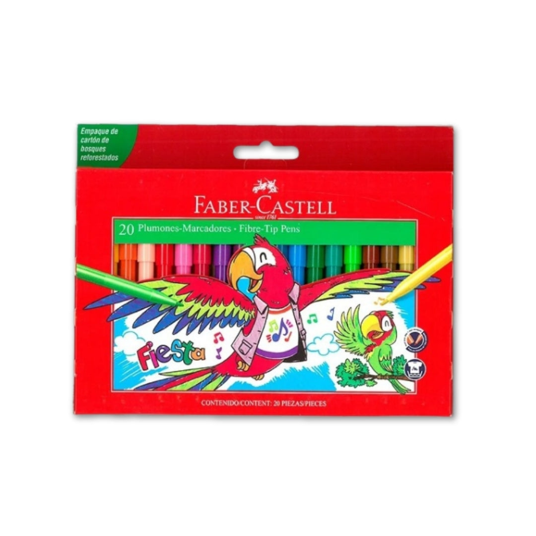 Plumones Faber Castells 20, punta fina